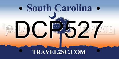 DCP527 South Carolina License Plate