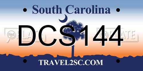 DCS144 South Carolina License Plate