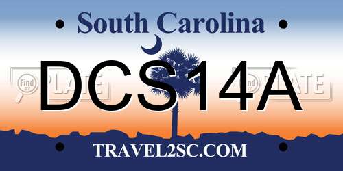 DCS14A South Carolina License Plate