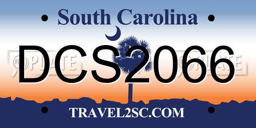 DCS2066 South Carolina License Plate