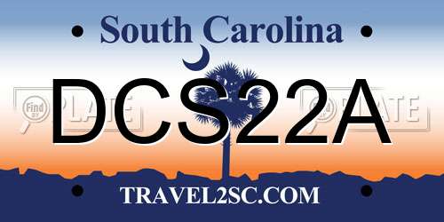 DCS22A South Carolina License Plate