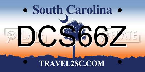 DCS66Z South Carolina License Plate