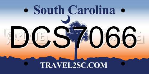 DCS7066 South Carolina License Plate