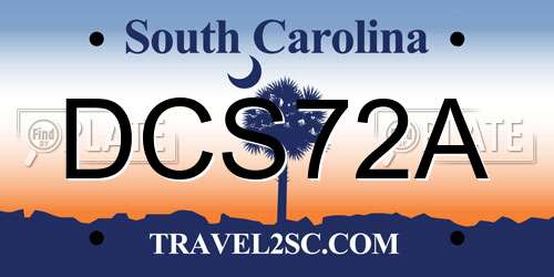 DCS72A South Carolina License Plate