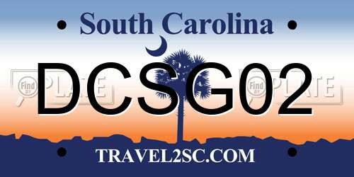 DCSG02 South Carolina License Plate