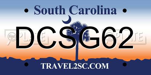 DCSG62 South Carolina License Plate