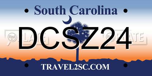 DCSZ24 South Carolina License Plate