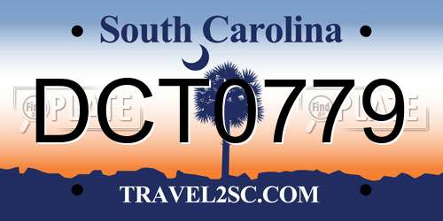 DCT0779 South Carolina License Plate