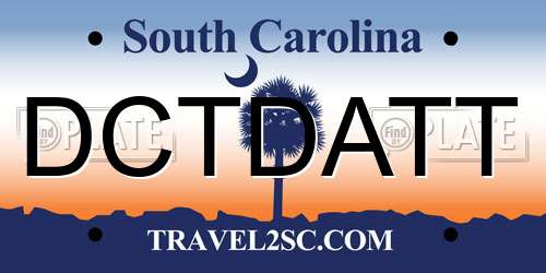DCTDATT South Carolina License Plate