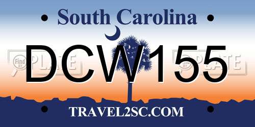 DCW155 South Carolina License Plate