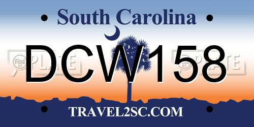 DCW158 South Carolina License Plate