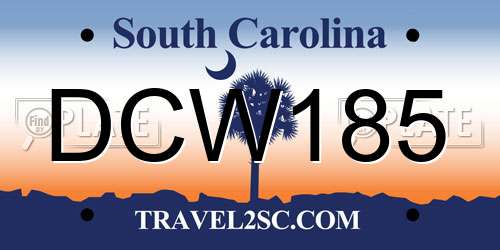 DCW185 South Carolina License Plate