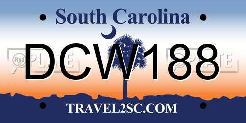DCW188 South Carolina License Plate