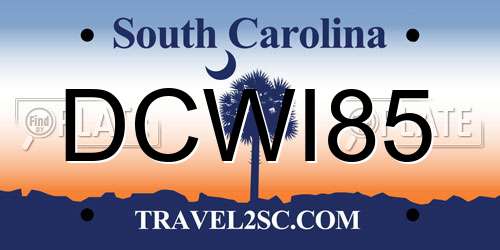DCWI85 South Carolina License Plate