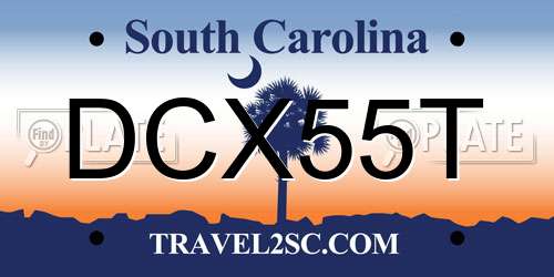 DCX55T South Carolina License Plate