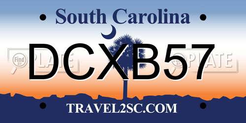 DCXB57 South Carolina License Plate