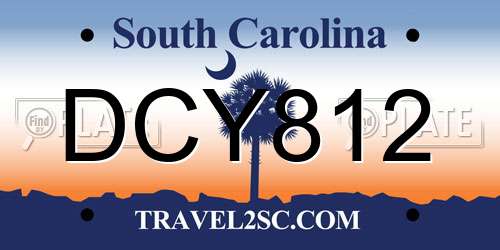 DCY812 South Carolina License Plate