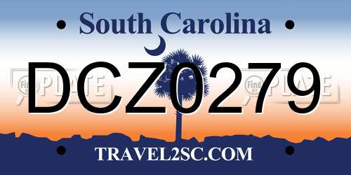 DCZ0279 South Carolina License Plate