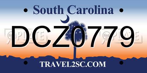 DCZ0779 South Carolina License Plate