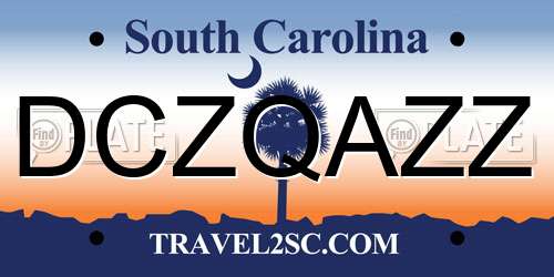 DCZQAZZ South Carolina License Plate