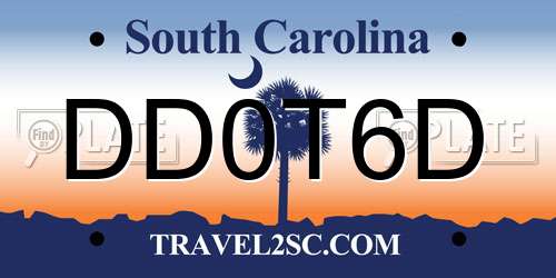 DD0T6D South Carolina License Plate