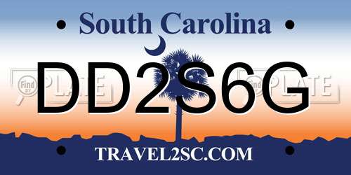 DD2S6G South Carolina License Plate