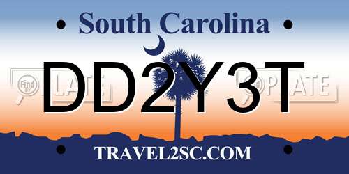 DD2Y3T South Carolina License Plate