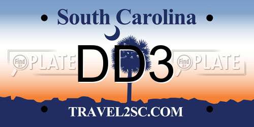 DD3 South Carolina License Plate