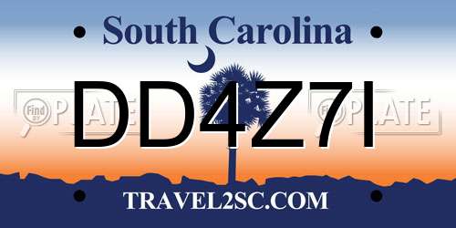 DD4Z7I South Carolina License Plate