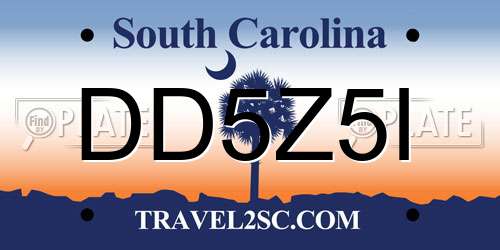 DD5Z5I South Carolina License Plate