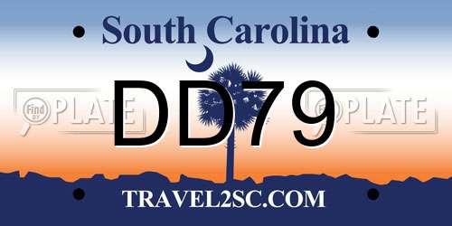 DD79 South Carolina License Plate