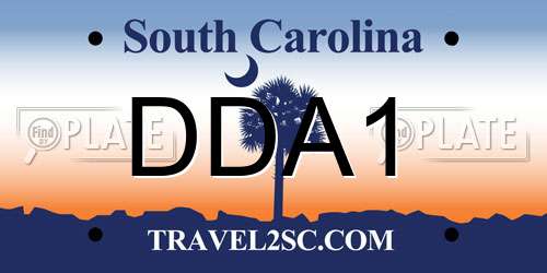 DDA1 South Carolina License Plate