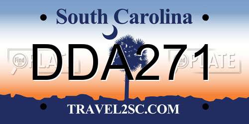 DDA271 South Carolina License Plate