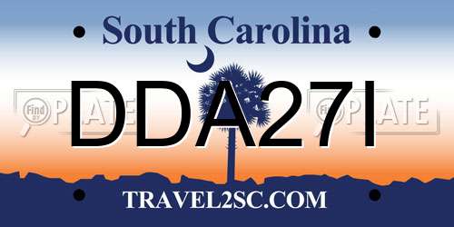 DDA27I South Carolina License Plate
