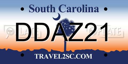 DDAZ21 South Carolina License Plate