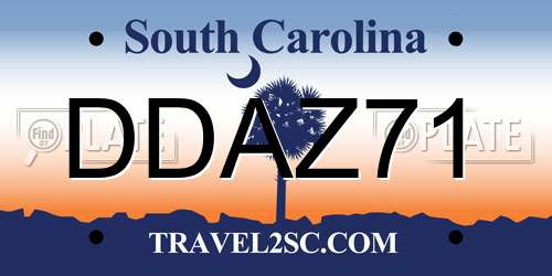 DDAZ71 South Carolina License Plate