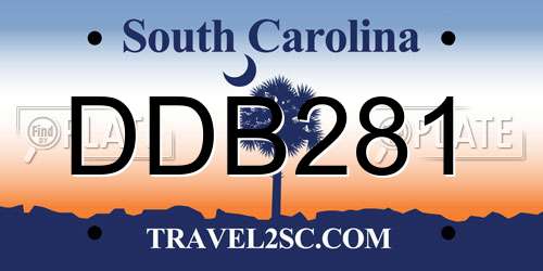 DDB281 South Carolina License Plate