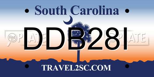 DDB28I South Carolina License Plate