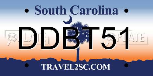 DDBT51 South Carolina License Plate
