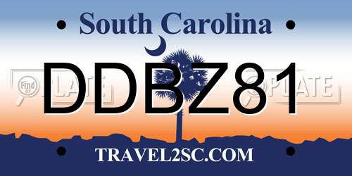 DDBZ81 South Carolina License Plate