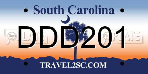 DDD201 South Carolina License Plate