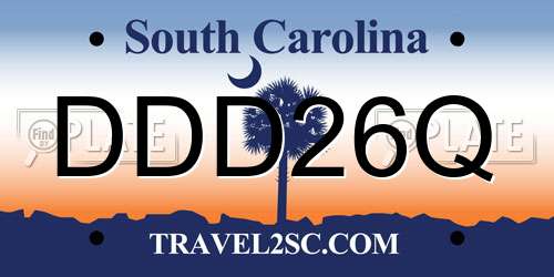 DDD26Q South Carolina License Plate