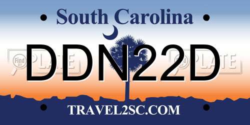 DDN22D South Carolina License Plate
