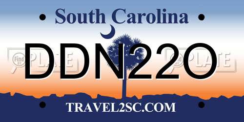 DDN22O South Carolina License Plate