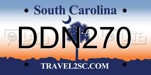 DDN270 South Carolina License Plate