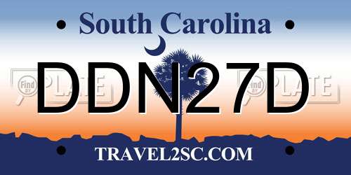 DDN27D South Carolina License Plate