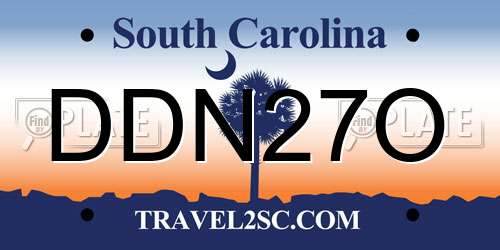 DDN27O South Carolina License Plate