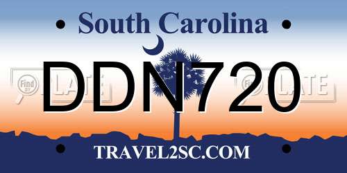 DDN720 South Carolina License Plate