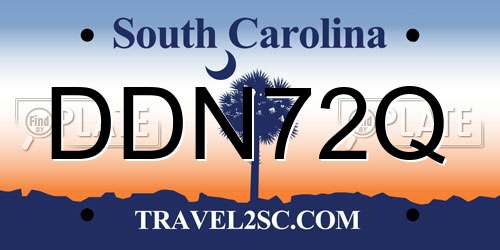 DDN72Q South Carolina License Plate