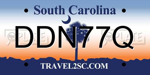 DDN77Q South Carolina License Plate